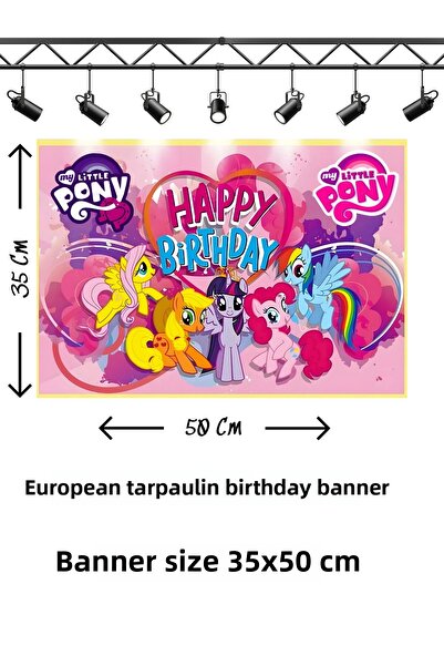 snowparty Πανό γενεθλίων με θέμα το Little Pony