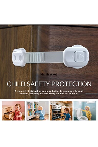 MR.BRACKET 2-Piece High Security Lock Adjustable Baby Child Refrigerator Oven Toilet Seat Cabinet Drawer Lock