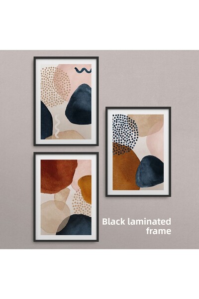 HOMEPACK Set cadru laminat negru 3 piese Pictură Hpn053