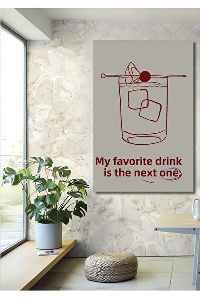 Teona Ahşap Tablou decorativ din lemn MDF Băutură preferată Cocktail Citat in...