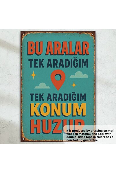 Hayat Poster Tot ce doresc este locația pacea amuzant fraze spirituale graffiti retro poster din lemn