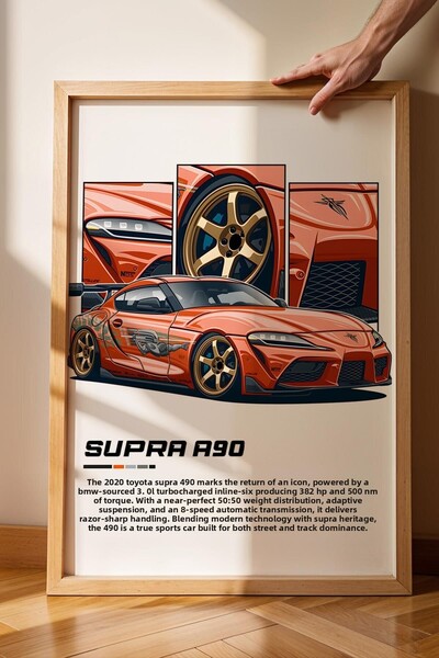 Saturn Supra A90 Pictură cu cadru - Poster Toyota Car