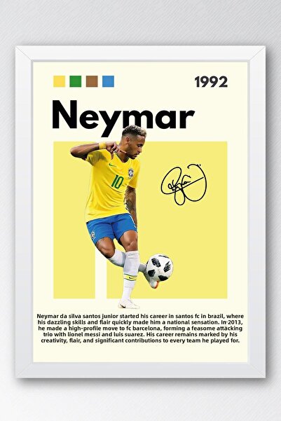 Saturn Pictură înrămată Neymar - Pictură decorativă cu poster pentru jucător ...