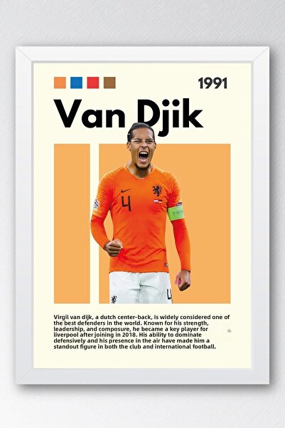 Saturn Tablou înrămat de Virgil van Dijk - Poster de fotbalist înrămat decorativ