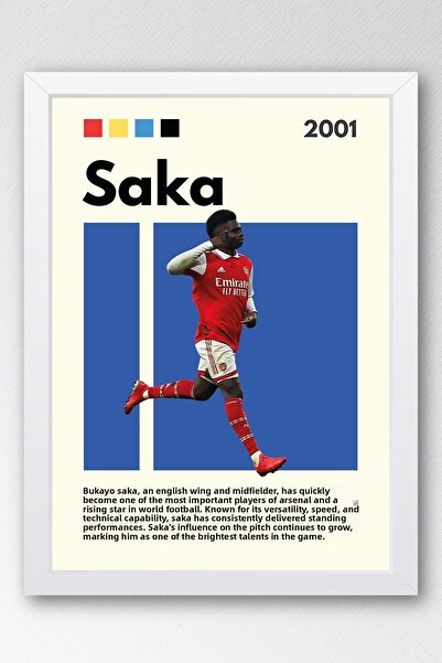 Saturn Tablou înrămat Bukayo Saka - Poster de fotbalist cu cadru decorativ