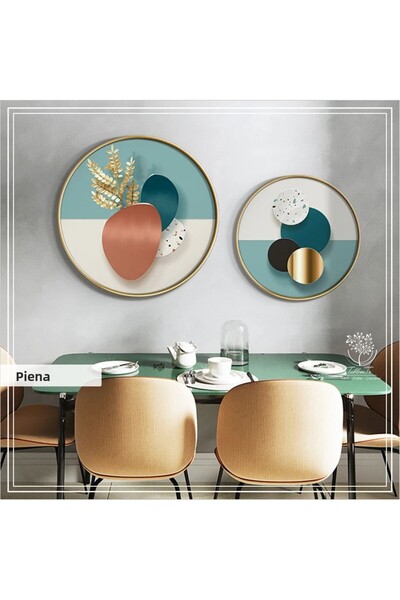 Tablomtr Metal Framed Real Glass Round Table Piena Set of 2