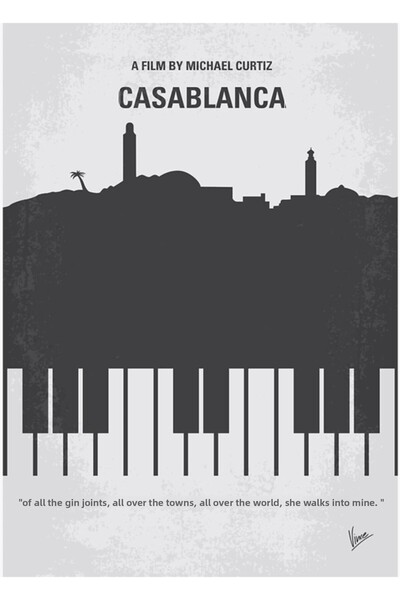 Universal No192- Poster decorativ din lemn Casablanca