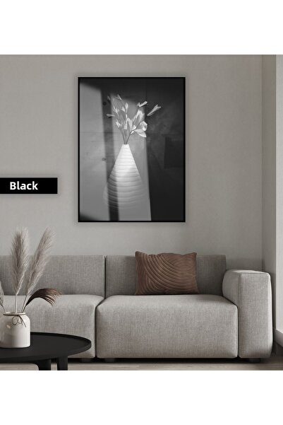 Harika bir ev HARİKABİREV | MODEL DE FLORI BOHEMĂ NEGRU&ALB ÎN VASE | TABLA D...