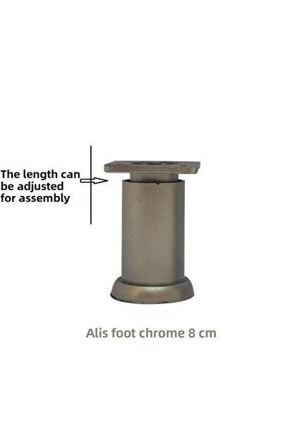 Adilon Alis Foot, Base Armchair Cabinet Leg, Plastic, Chrome, 8 Cm, with Screws