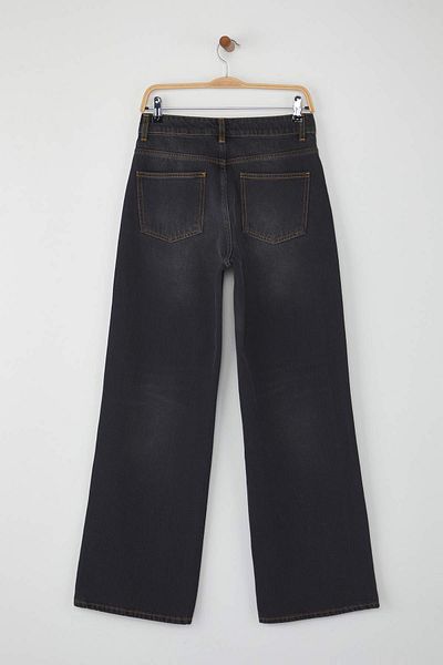 Trendyol Collection Black More Sustainable High Waist Wide Leg Jeans Twoaw26Je00077