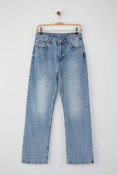 Trendyol Collection Light Blue High Waist Comfort Straight Jeans Twoaw26Je00063