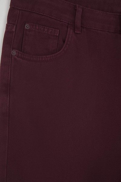 Trendyol Curve Burgundy High Waist Wide Leg Plus Size Wide Leg Jeans Tbbss24Cj00050