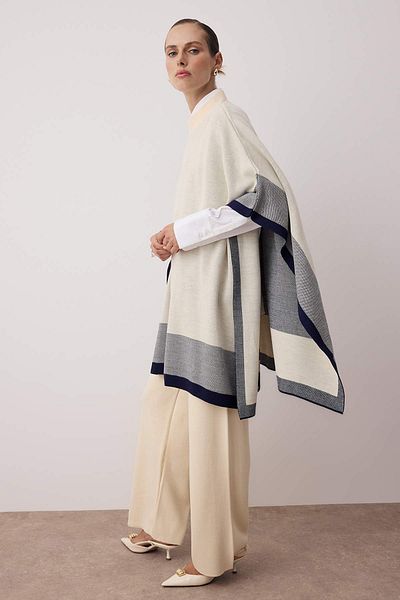 Trendyol Modest Navy Blue Relaxed Pike Plain Knitwear Bottom - Top Set Tctaw25Us00018