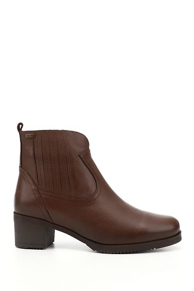 GÖNDERİ(R) Women/Girls Brown Floater Zippered Thick Heeled Genuine Leather Boots