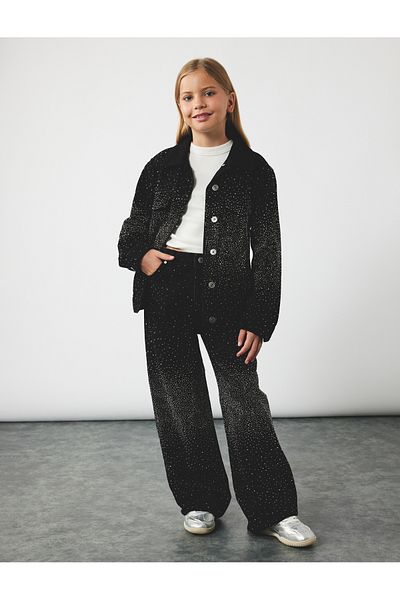 Koton Pantaloni din denim cu picioare largi din bumbac