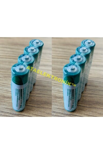 ATAELEKTRONİK 2li Paket 8 Adet Çelik Çinko Lr6 Aa Kalem Tip Pil Batarya Pili ...