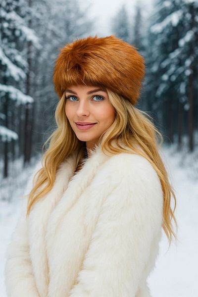 BAHELS Trend Cinnamon Plush Fur Kalpak Hat