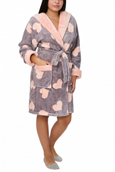 Femei Halate Halat dama polar, Sweet, gri perla