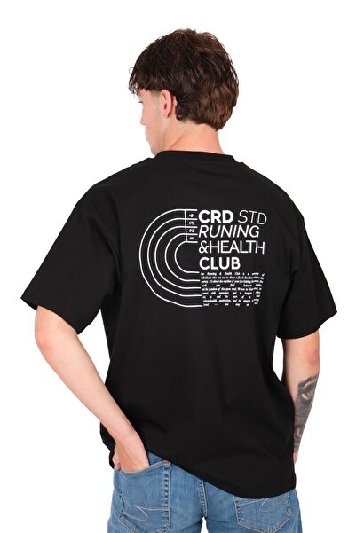 Coredra Tricou Runing Club Oversize Fit pentru bărbați - Negru C101