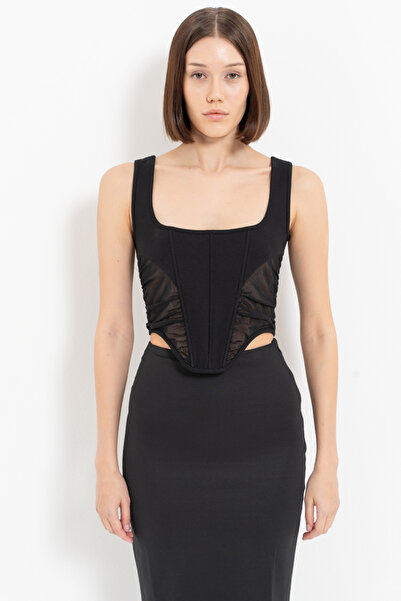 Kikiriki Siyah Askılı Balenli Büstiyer