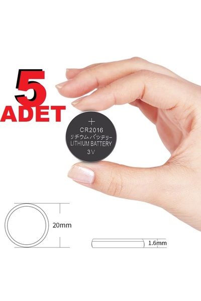 ATAELEKTRONİK 5li 3 Volt Cr2016 Lityum Düğme Para Pil Dl2016 Bios-hesap Makin...