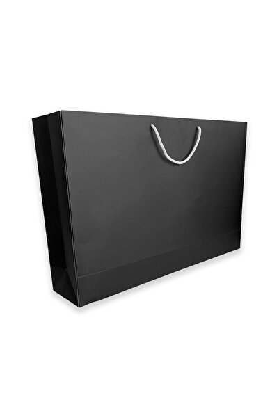 ABB Matbaa 10 Adet Siyah Karton İpli Çanta (55x37x12)