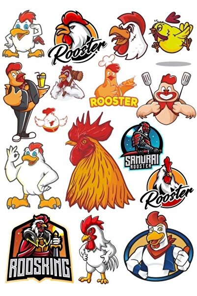 Reysa Tasarım مجموعة ملصقات الديك - 15 قطعة مكونة من 15 قطعة للهاتف والكمبيوت...