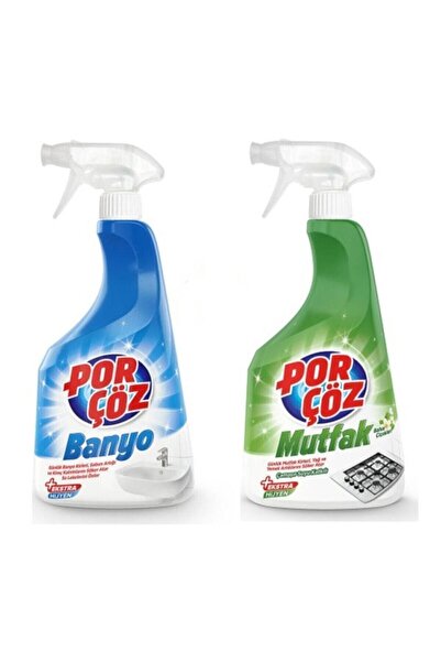 Porçöz Mutfak & Banyo Temizlik Spreyi 750 Ml. 2'li Set