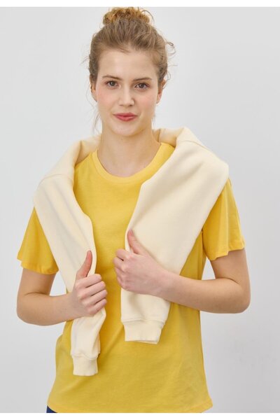 TUBİA Γυναικείο T-Shirt Basic σε κίτρινο χρώμα