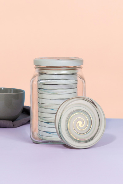 Sarkap Home Kapak Hediyeli 1600 ml Kare Kavanoz - Batique Kapaklı