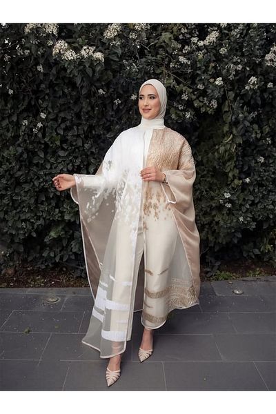 fiore fashion Team Kaftan Abaya Ferace Abaya Bisht Thin Fabric Suitable for Size 38-46 Plus Size 145 cm