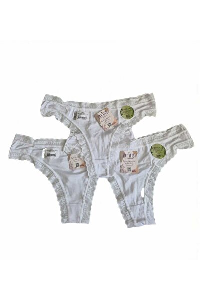 Anıt 3'lü Beyaz Bamboo Kadın Lycralı Tanga Külot