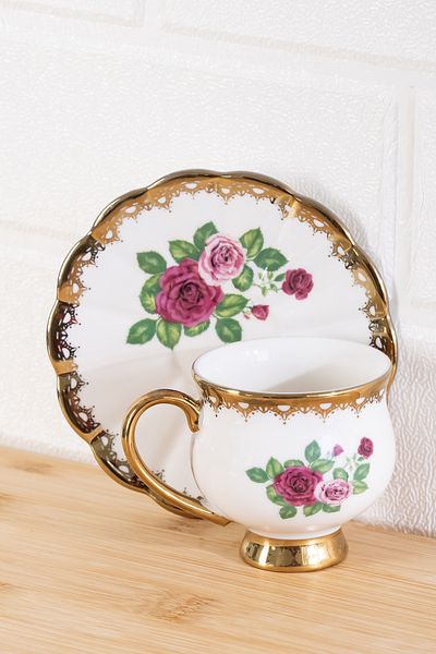 Porsima 3187 Majesty 12 Piece Gilded Porcelain Turkish Coffee Cup Set