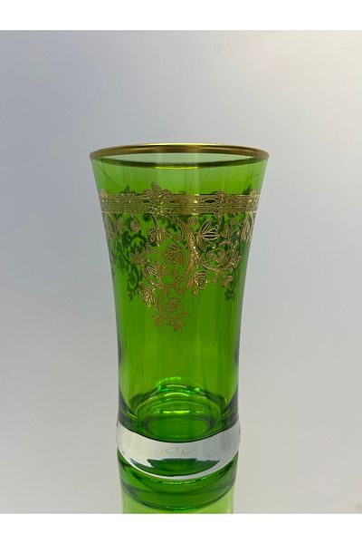 DECOSTYLE Ece Gold Pantograph Embroidered Colorful Glowing and Soft Drinking Glasses