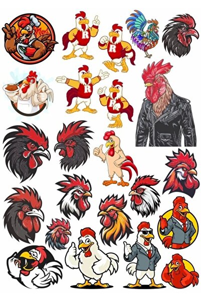 Reysa Tasarım Rooster Sticker Set - 1 Design