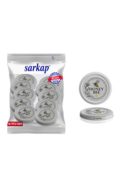 Sarkap Hijyenik Paketli 10 Adet Kavanoz Kapağı - Honey Bee Model - 82mm