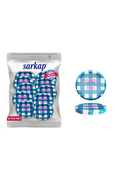 Sarkap Hijyenik Paketli 10 Adet Kavanoz Kapağı Dolce Vita Desenler 82 mm - Am...