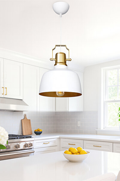 HOMİNG Gold Iç Yüzeyli Beyaz Retro Sarkıt Ayd-3656