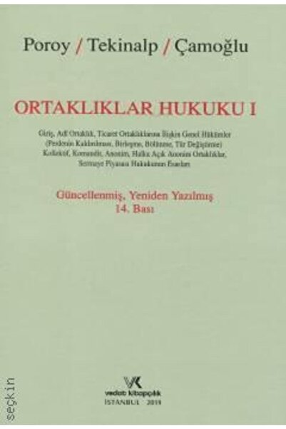 Vedat Kitapçılık Ortaklıklar Hukuku – I