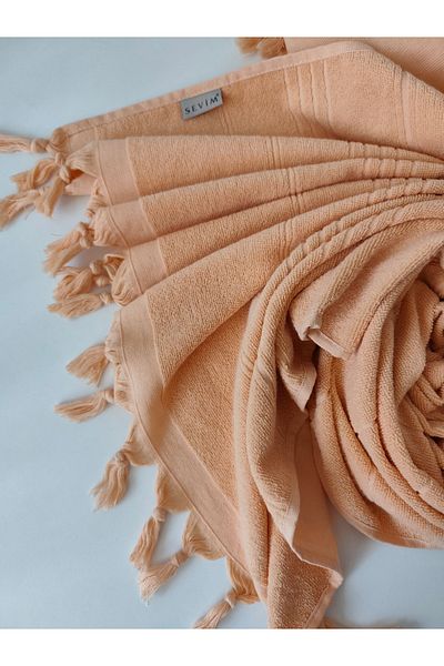 Sevim 100% Cotton Beach Towel - Soft Towel Peshtemal 90X170Cm - Salmon