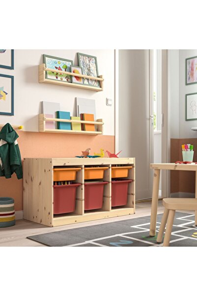 IKEA saklama ünitesi, çam-açık yeşil, 93x44x52 cm