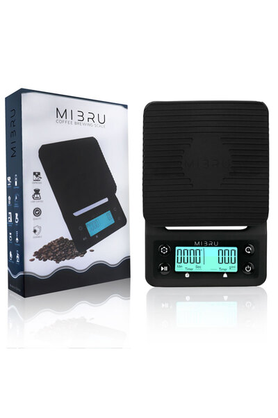 MIBRU V60 Coffee Set 11 PCS with Scale, 600ml Kettle, Grinder, Server, Dripper, Filters & Cups