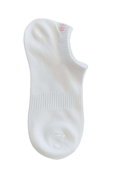 Centini Set 5 perechi - Sosete scurte dama albe cu detaliu brodat