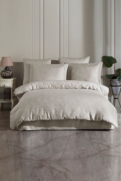VAROL Liyosel Jacquard Duvet Cover Set Single - Eva Stone