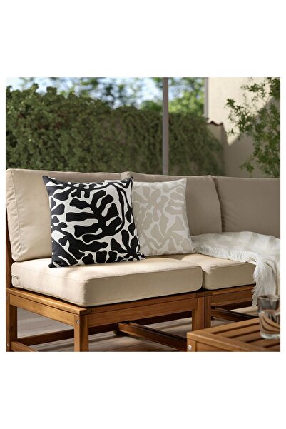 IKEA κάλυμμα μαξιλαριού, μπεζ-λευκό, 50x50 cm, κατάλληλο για εξωτερικούς χώρους.