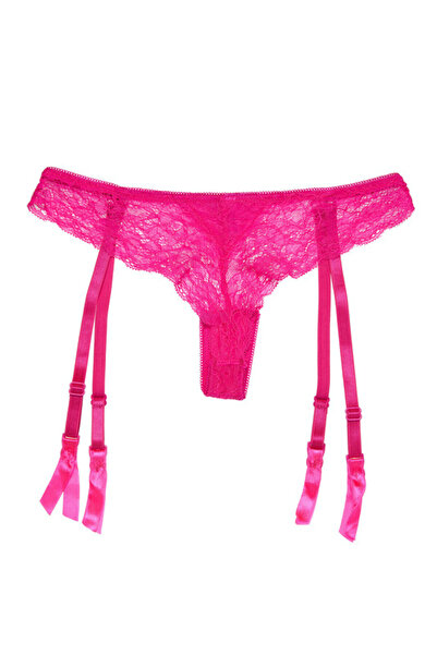 Lemila Garter belt with thong panty, bright pink