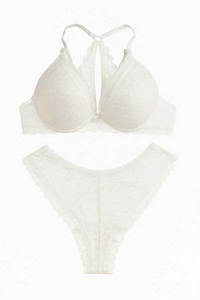 DE JUMO Women's Push up Top Bottom Bra Set