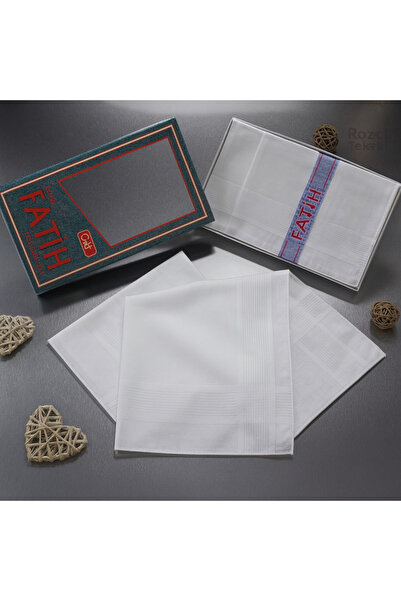 ROZET TEKSTİL Kutulu Kumaş Mendil 40x40 Cm Düzine 12 Adet