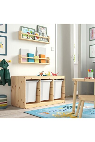 IKEA TROFAST, saklama ünitesi, çam-beyaz, 93x44x52 cm