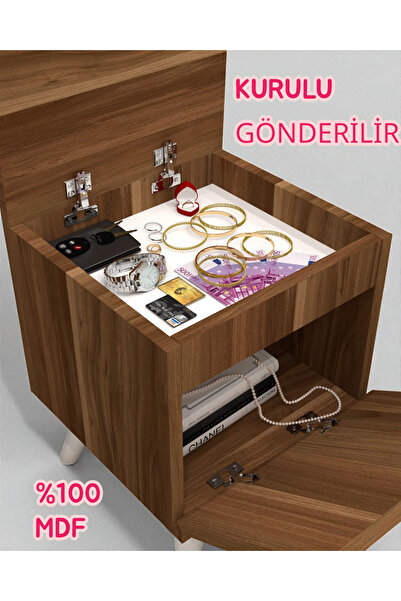 KONAK EV EŞYALARI Gimli Gizli Bölmeli Komodin,mdf,kurulu,montaj Gerekmez